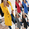 2019 Europe and America Amazon new Wish solid color lapel long section button woolen coat women