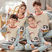 Baby home spring and autumn long sleeves couple home service parent-child kit set Xind collection