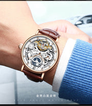 KINYUED Jinyueda automatic tourbillon men's mechanical watch multi-function luminous waterproof sun, moon and stars