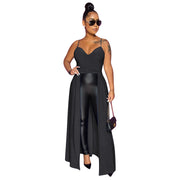 E502 European and American women's clothing summer new ebay Amazon wish hot-selling suspender long top with short front and back long waist
