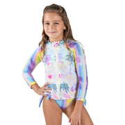 Rainbow Palm Tree - Rash Guard - Kids Swimwear