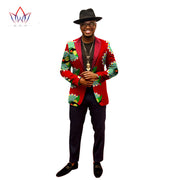 1 piece custom African men's suit top African cotton batik printing fabric casual print
