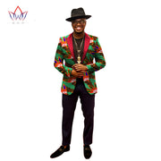 1 piece custom African men's suit top African cotton batik printing fabric casual print