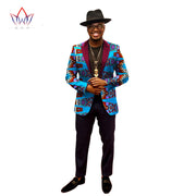 1 piece custom African men's suit top African cotton batik printing fabric casual print