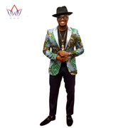 1 piece custom African men's suit top African cotton batik printing fabric casual print