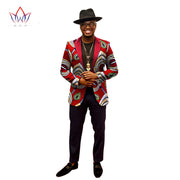 1 piece custom African men's suit top African cotton batik printing fabric casual print