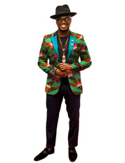 1 piece custom African men's suit top African cotton batik printing fabric casual print
