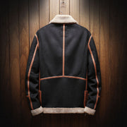 Cross-border foreign trade men's large size casual fur one deer fleece stitching plus velvet leather jacket jacket PY1447