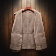 Cross-border foreign trade men's large size casual fur one deer fleece stitching plus velvet leather jacket jacket PY1447