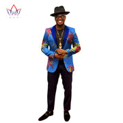 1 piece custom African men's suit top African cotton batik printing fabric casual print
