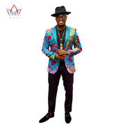 1 piece custom African men's suit top African cotton batik printing fabric casual print
