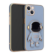 Electroplated astronaut folding stand case For iphone 11 12 13 Pro Max 14 pro x xr xs 7 8plus Glass Camera protector film cover