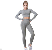 Women Vital Seamless Yoga Set Gym Clothing Fitness Leggings+Cropped