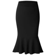 New Skirts Hot Sale Women's Spring Autumn Elastic High Waist Ruffles Skirts Woman Hip Trumpet Skirt Mermaid