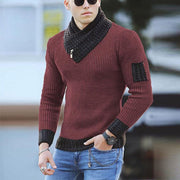 High-quality Knitted Sweater Your Male God New Warm Pullover Winter Color-blocking Trendy Sweater