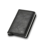 DIENQI Carbon Fiber Card Holder Wallets Men Brand Rfid Black Magic Trifold Leather Slim Mini Wallet Small Money Bag Male Purses