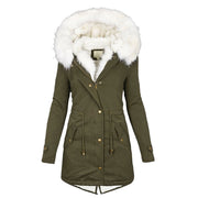 Neue Winter Damen Jacke mittellang verdicken Plus Size 5XL Outwear Kapuze Wattemantel schlanke Parka Baumwolle gepolsterte Jacke Mantel