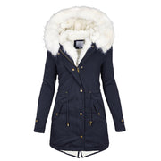 Neue Winter Damen Jacke mittellang verdicken Plus Size 5XL Outwear Kapuze Wattemantel schlanke Parka Baumwolle gepolsterte Jacke Mantel