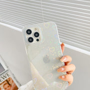 Fashion Gradient Laser Love Heart Pattern Clear Phone Case For iPhone 11 12 Pro Max X XS XR 7 8 Plus SE 2020 Shockproof Bumper
