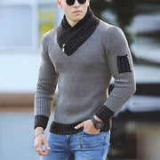 High-quality Knitted Sweater Your Male God New Warm Pullover Winter Color-blocking Trendy Sweater