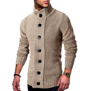 2021 brand autumn and winter new European and American fashion men's single breasted knitted sweater cardigan