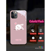 Call LED Flash Lighting Phone Case For iPhone 11 Pro 8 7 6 6s Plus XS Max XR X SE 2020 Cute Rabbit Bear Back Cover accessories