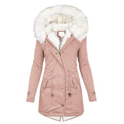 Neue Winter Damen Jacke mittellang verdicken Plus Size 5XL Outwear Kapuze Wattemantel schlanke Parka Baumwolle gepolsterte Jacke Mantel