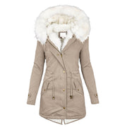 Neue Winter Damen Jacke mittellang verdicken Plus Size 5XL Outwear Kapuze Wattemantel schlanke Parka Baumwolle gepolsterte Jacke Mantel