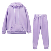 Autumn Women's Fleece Tracksuit 2 Pieces Set Pullover Hoodies+Pants Sport Suit Female Winter Warm Sweatshirt Suit for Woman