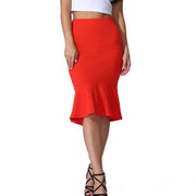 New Skirts Hot Sale Women's Spring Autumn Elastic High Waist Ruffles Skirts Woman Hip Trumpet Skirt Mermaid