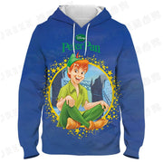 Hoodies Cartoon Peter Pan Hip Hop Streetwear Sweater Sport Casual Man and Girl & Kids