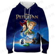 Hoodies Cartoon Peter Pan Hip Hop Streetwear Sweater Sport Casual Man and Girl & Kids