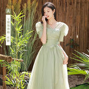 Bridesmaid dress wedding dress fairy thin long section 2022 new summer girlfriends sister group host dress skirt usually