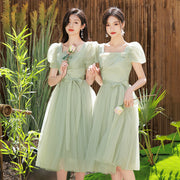 Bridesmaid dress wedding dress fairy thin long section 2022 new summer girlfriends sister group host dress skirt usually