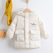 Rui Yu autumn and winter new children's down jacket long space print plus thick boy down jacket entity wholesale supply