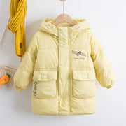 Rui Yu autumn and winter new children's down jacket long space print plus thick boy down jacket entity wholesale supply