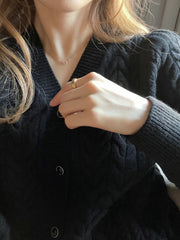 2021 return Han Dongmen autumn and winter new BAS STANDA D woolen knit cardigan V-colored clothing women