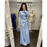 long sleeved slim evening dress European and American long sleeve fashion slim dress
