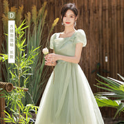 Bridesmaid dress wedding dress fairy thin long section 2022 new summer girlfriends sister group host dress skirt usually