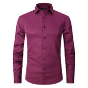 Four-sided stretch shirt men's long-sleeved Amazon hot sale seamless non-ironing business casual white shirt cross