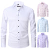 Four-sided stretch shirt men's long-sleeved Amazon hot sale seamless non-ironing business casual white shirt cross