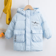 Rui Yu autumn and winter new children's down jacket long space print plus thick boy down jacket entity wholesale supply