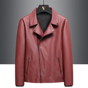2021 plus velvet thick PU leather jacket male autumn and winter repair Korean version of black handsome locomotive lapel short coat