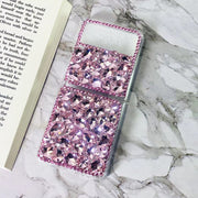 Samsung ZFlip3 full drill mobile phone shell female folding screen ZFlip4 pumpkin car perfume bottle silicone soft cover for