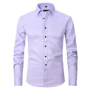 Four-sided stretch shirt men's long-sleeved Amazon hot sale seamless non-ironing business casual white shirt cross