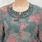 Middle-aged and elderly spring women's grandma summer thin shirt mother shirt set 60 old man wife clothes top