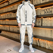 Men's hooded jacket set 2021 spring new bunch of trousers standing long-sleeved sports casual two-piece