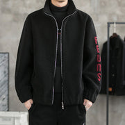 Autumn and winter men's granular velvet jacket Korean version of the trend new Slim collar jacket warm casual fleece jacket