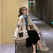 Net red cardigan sweater women's loose lazy air 2021 autumn and winter new student Korean knit jacket tide