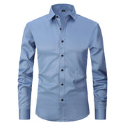 Four-sided stretch shirt men's long-sleeved Amazon hot sale seamless non-ironing business casual white shirt cross